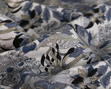 Linen Tencel Blend Flowers Denim (Lyocell)