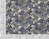 Linen Tencel Blend Flowers Denim (Lyocell)