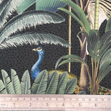 Outdoor Fabrics Royal Palm on Charcoal Grey (PU Coated)