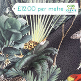 Outdoor Fabrics Royal Palm on Charcoal Grey (PU Coated)