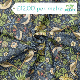 Outdoor Fabrics Strawberry Thief Navy (PU Coated)