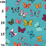 Cotton Poplin Butterflies on Mint