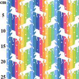 Cotton Poplin Unicorn Rainbow