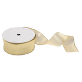Ribbon 63mm Wire Edged Gold Pleat