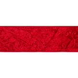 Ribbon 63mm Wire Edged Velvet Embossed Red