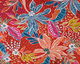 Viscose Slub Floral Red