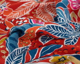 Viscose Slub Floral Red