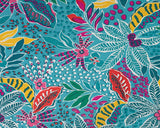 REMNANT Viscose Slub Floral Blue (145cm wide x 200cm)