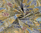 Viscose Slub Floral Beige