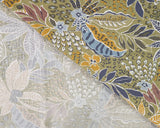 Viscose Slub Floral Beige