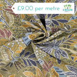 Viscose Slub Floral Beige