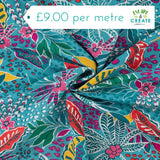 REMNANT Viscose Slub Floral Blue (145cm wide x 200cm)