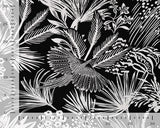 Viscose Slub Tropical Whites on Black