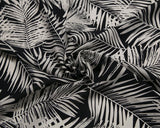 Viscose Blend Leaf Print on Black