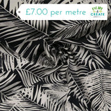 Viscose Blend Leaf Print on Black