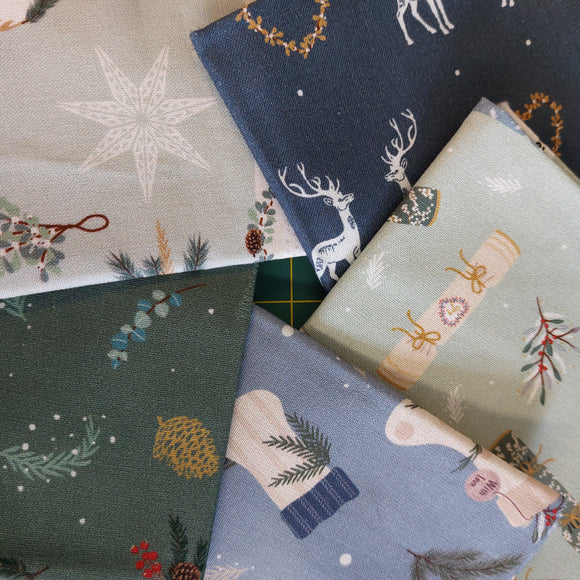 FQ Bundle Cosy Christmas Blues by Craft Cotton Co