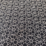 Cotton Embroidery in Daisies on Black