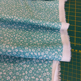 Cotton Lawn Miniature Floral on Turquoise