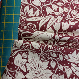 Cotton Duck Floral Wine Red