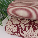 Cotton Duck Stripe Wine Red