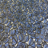 Cotton Lawn (Pima) Cobalt & Black Floral