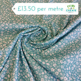 Cotton Lawn Miniature Floral on Turquoise