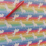 Cotton Poplin Unicorn Rainbow