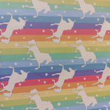 Cotton Poplin Unicorn Rainbow