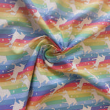 Cotton Poplin Unicorn Rainbow