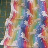 Cotton Poplin Unicorn Rainbow