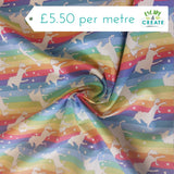 Cotton Poplin Unicorn Rainbow