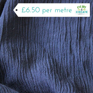 Viscose Crinkle Crepe in Navy