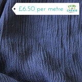 Viscose Crinkle Crepe in Navy