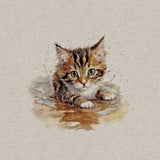 Panel (Linen Look Cotton Rich) Puddle Kittens (67)