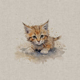 Panel (Linen Look Cotton Rich) Puddle Kittens (67)