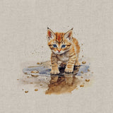 Panel (Linen Look Cotton Rich) Puddle Kittens (67)