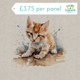 Panel (Linen Look Cotton Rich) Puddle Kittens (67)