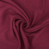 Double Gauze in Plain Mulberry Red (100% Cotton)