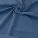 Double Gauze Dobby in Plain Mid Blue 100% Cotton