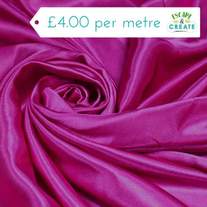 Dress Lining (Satin) in Plain Cerise Pink