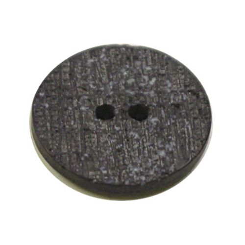 Button 15mm Round, 2 Hole Speckled Slate