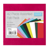 Felt Sheets 15cm x 15cm Assorted Colours (pack of 42)