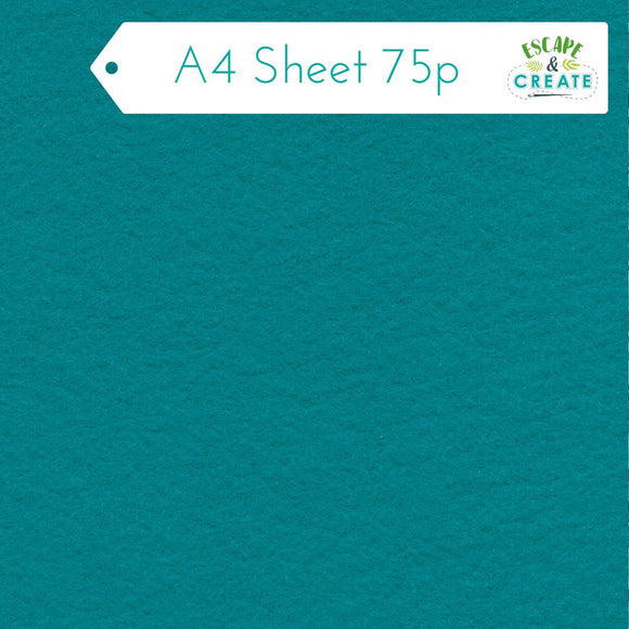 Felt A4 Sheet in Teal 22.5cm x 30cm (9