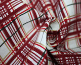 Tartan Christmas Metallic & Reds on Cream (100% Cotton)