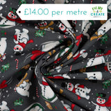 French Terry in Festive Christmas Snowmen (Brushed)