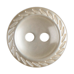 Button 14mm Round, with Cut Edge in Cream