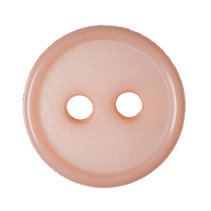 Button 11mm Round, Flat Top Narrow Rim 2-Hole in Pink
