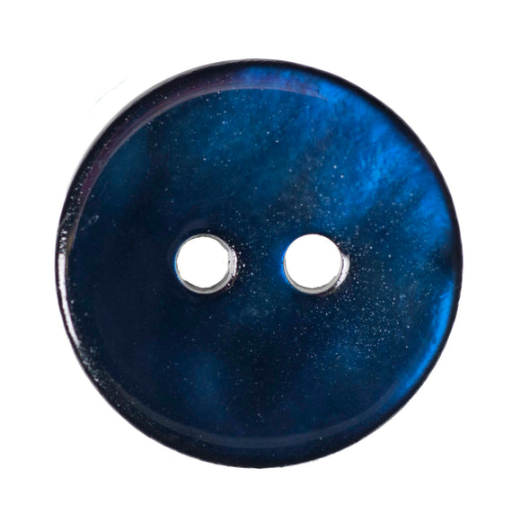 Button 12mm Round, Dyed Agoya Shell in Navy