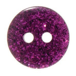 Button 12mm Round, Glitter Pink