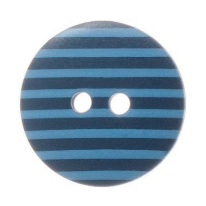 Button 18mm Round Stripe Navy